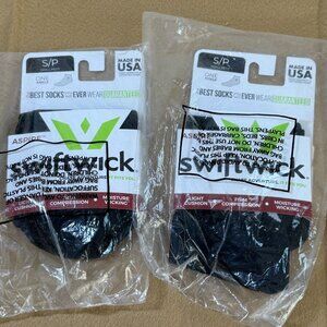 Swiftwick Aspire One Ankle Socks Black Small Moisture Wicking Compression USA